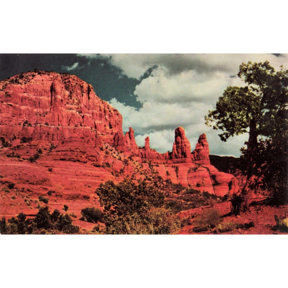 Vintage Oak Creek Canyon Arizona Red Rock Formations Postcard Fronske Studio